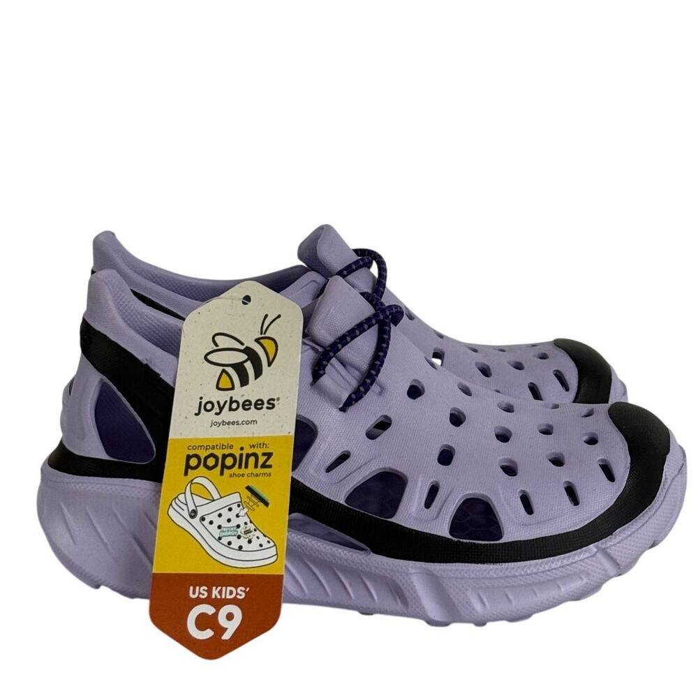 Joybees Kids Trekking Shoe Slip On EVA Water Sneaker Lilac Black Sz C9  NWT